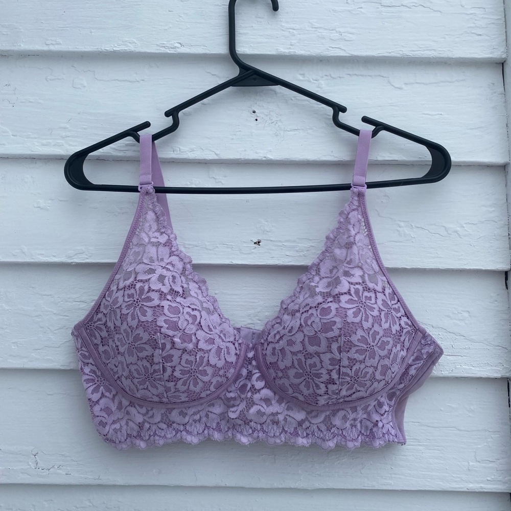 Maidenform Floral Purple Lavender Lace Bra 38C